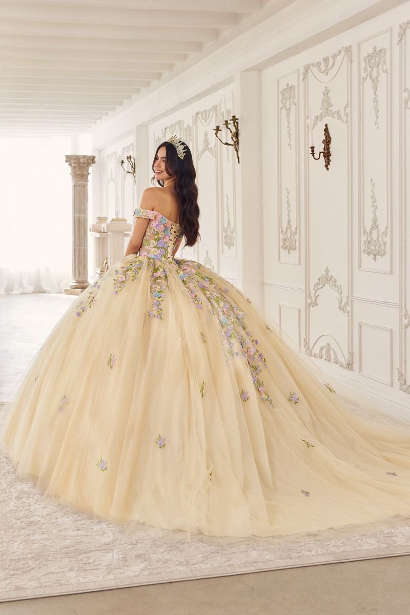 MULTI COLORED FLORAL BALL GOWN