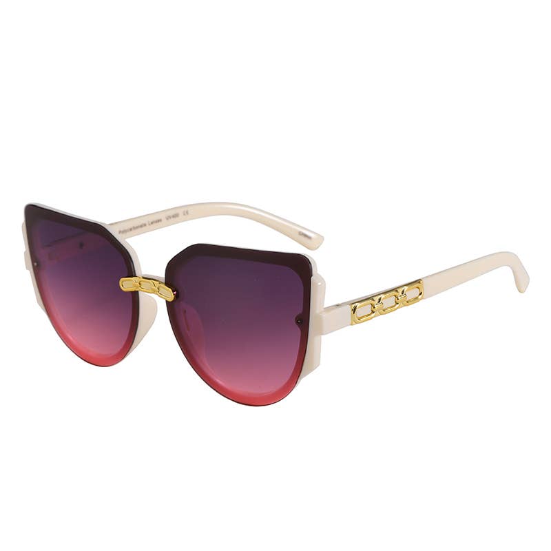 Trendy Frame With Gold Decor Arm Sunglasses 3225