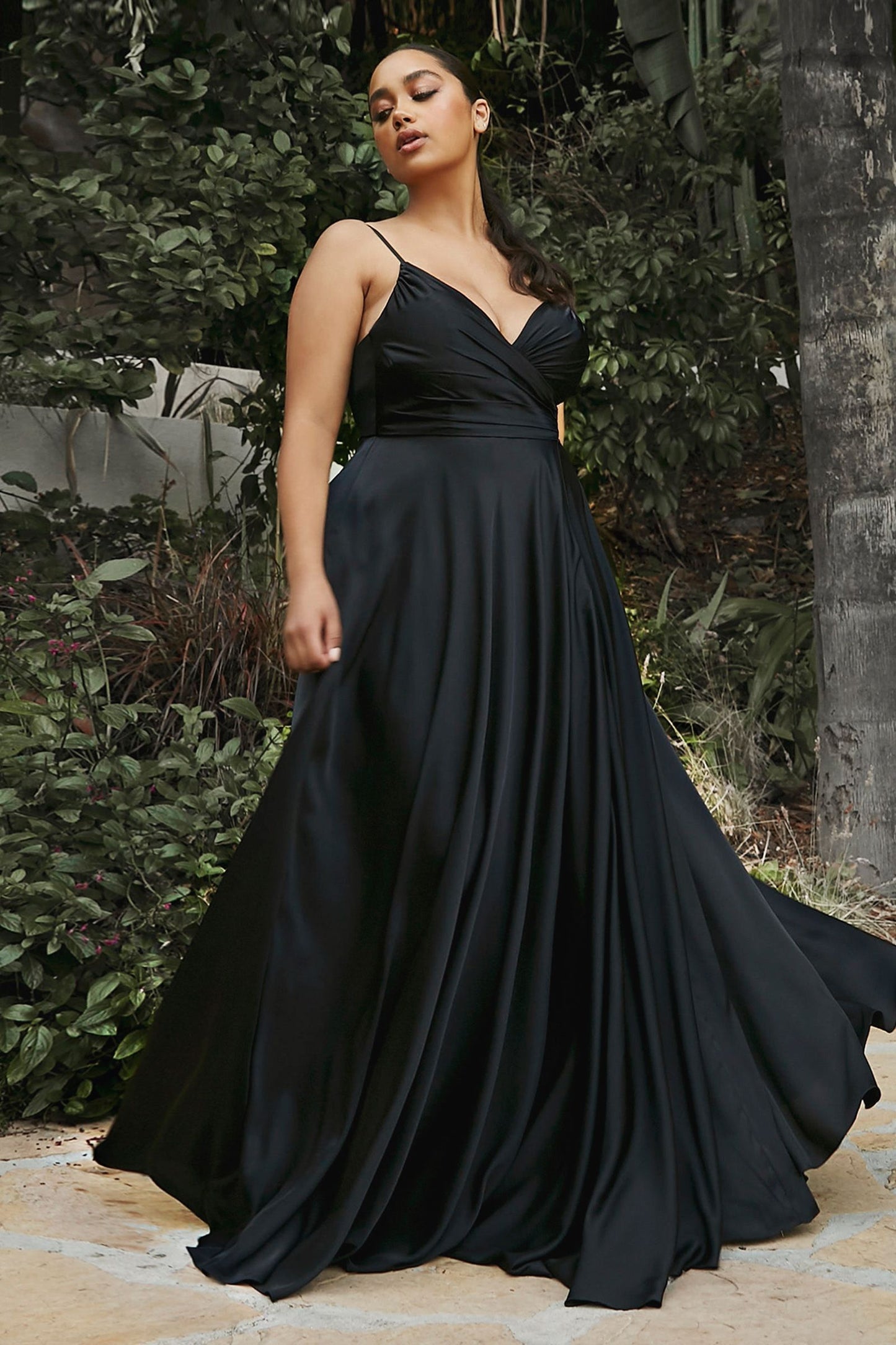 SOFT SATIN A-LINE SWEATHEART NECKLINE WITH SLIT