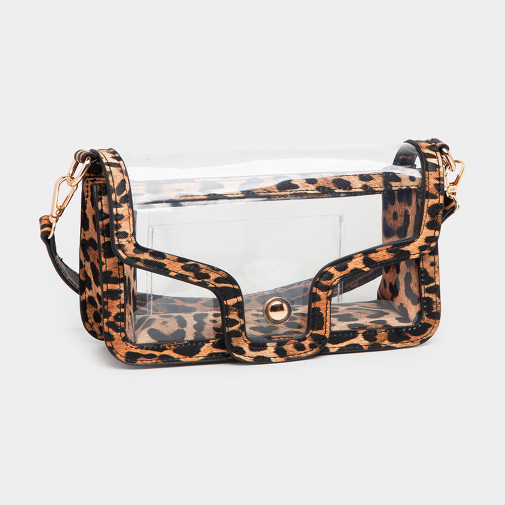 Leopard Print Clear Stadium Bag