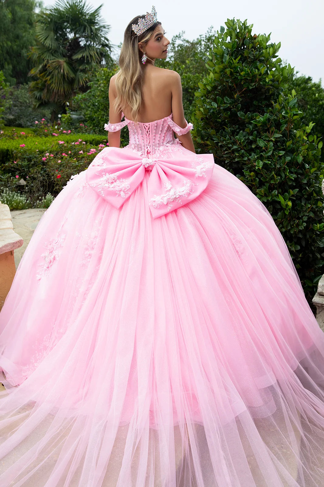 3d Flower appliques ball gown