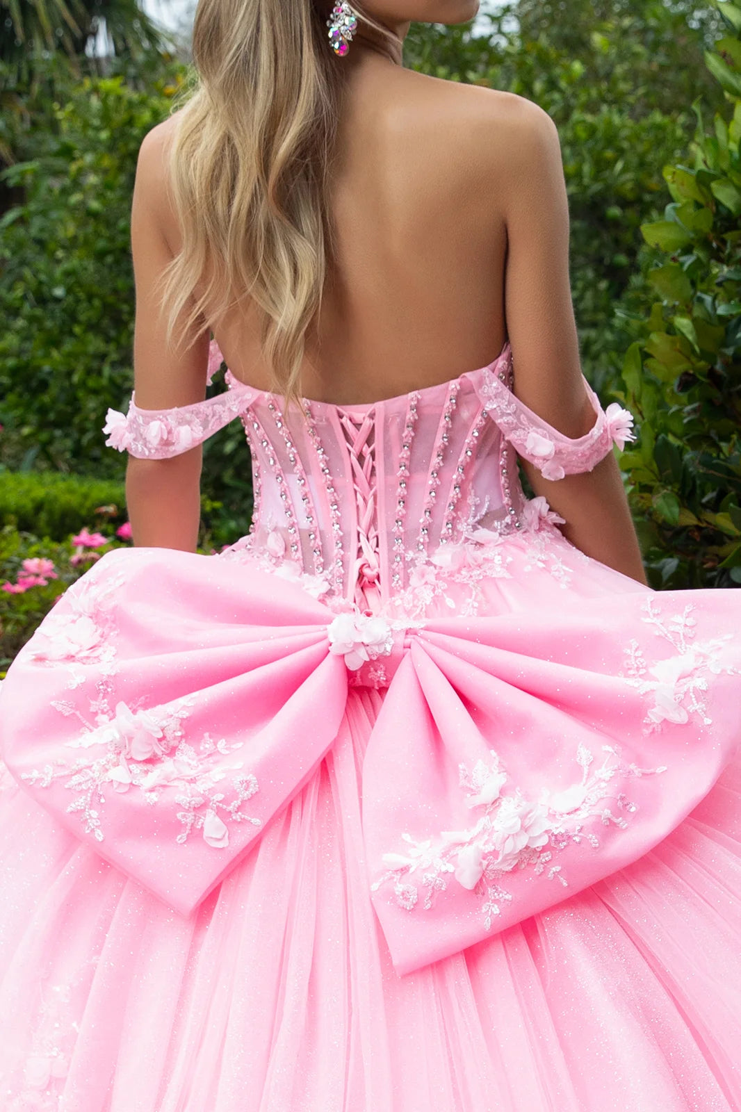3d Flower appliques ball gown