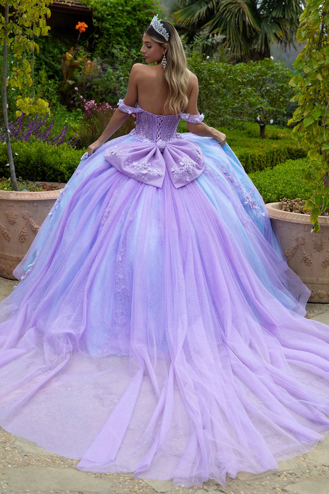 3d Flower appliques ball gown