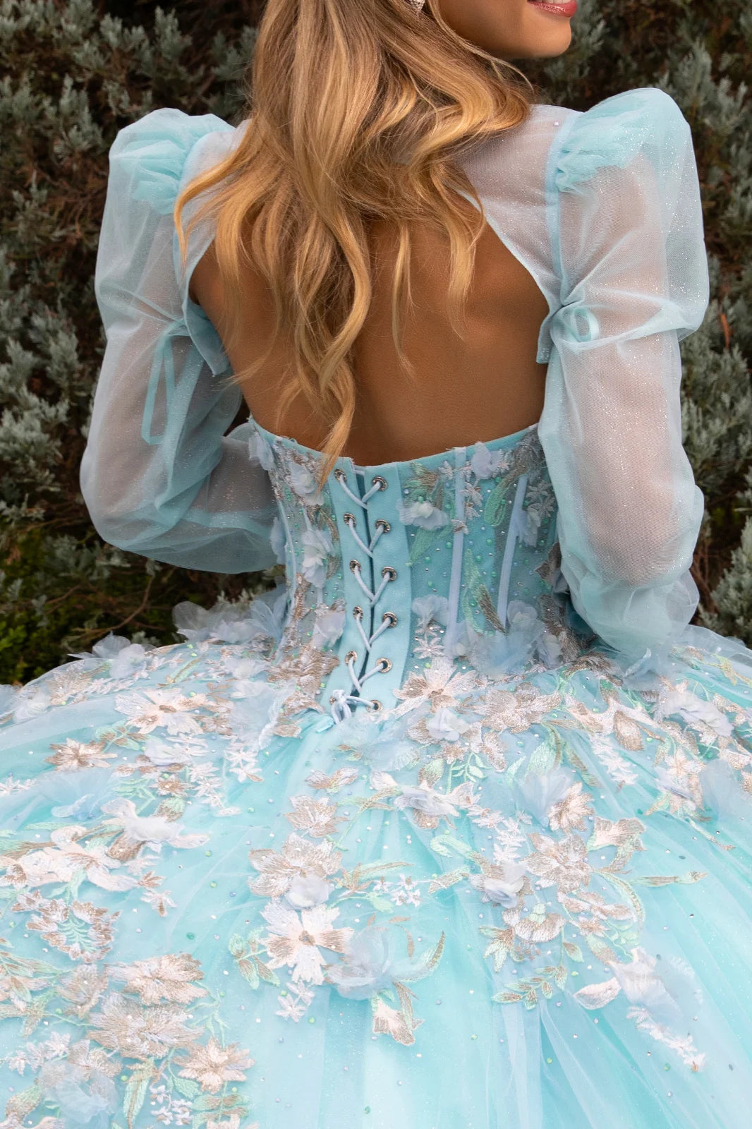 Ball gown with matching mock-neck bolero