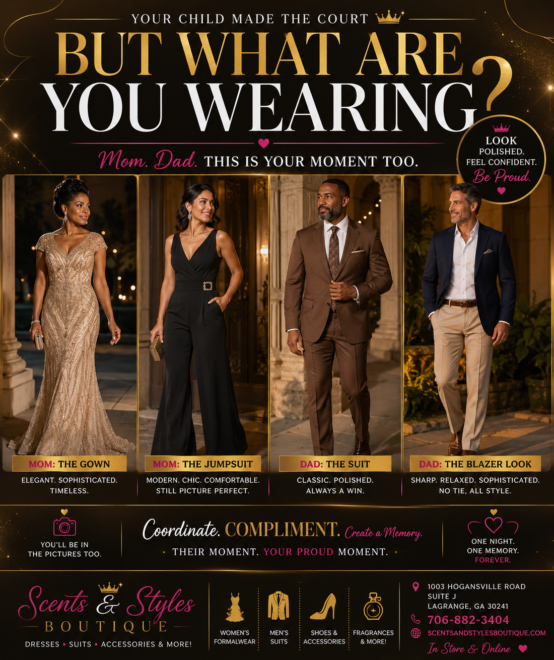 Your Child Made Homecoming Court… Now What Are YOU Wearing?