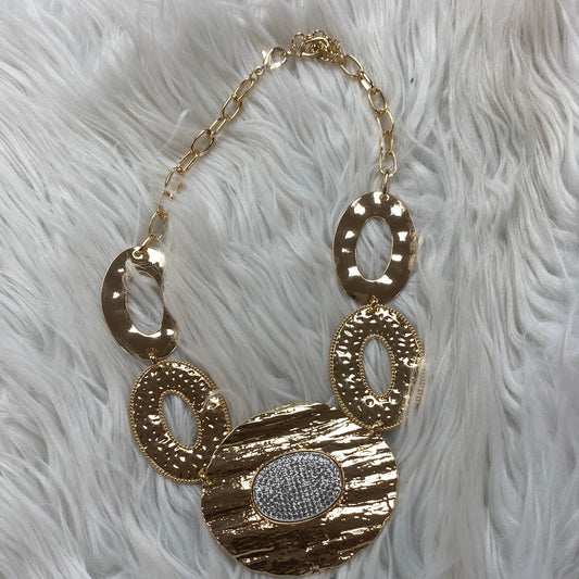 Gold Necklace Set with Rhinestone embellishment