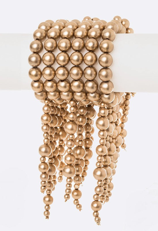 Mix Pearls Drop Statement Stretch Bracelet