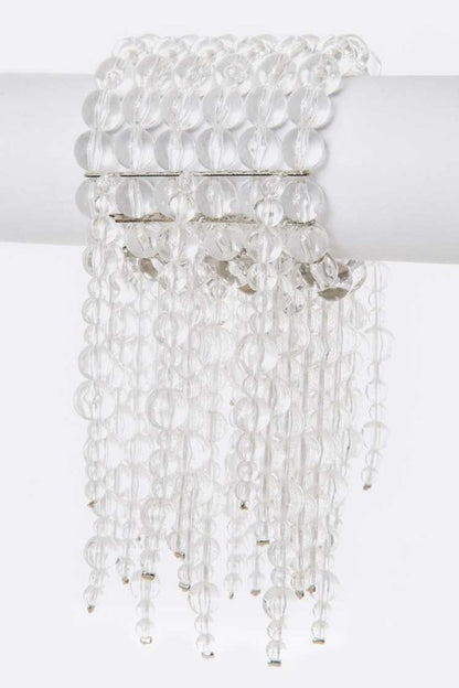 Mix Pearls Drop Statement Stretch Bracelet