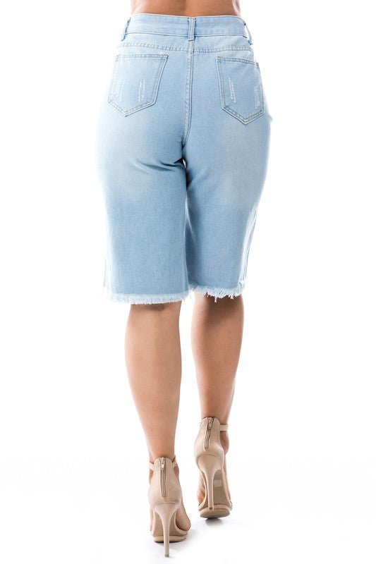 The Cutout Denim Shorts