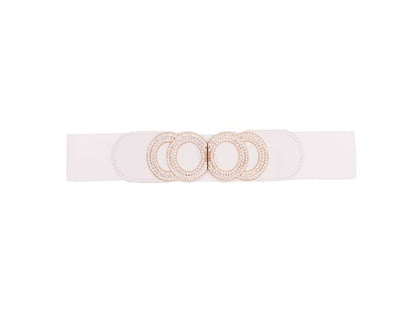 FASHION SMOCKED PU LEATHER DRESS BELT