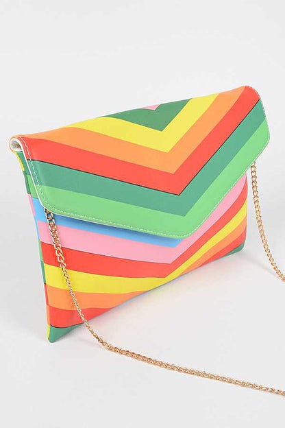 Multi Color Envelope Clutch Bag