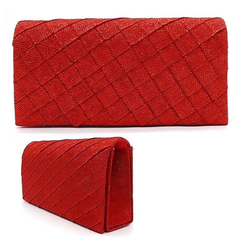 Glitter Quilted Pattern Evening Clutch BAG