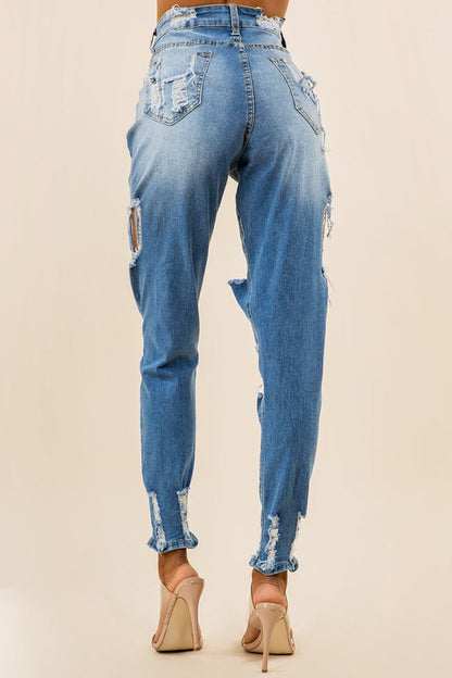 DENIM JEANS MULTI CUT