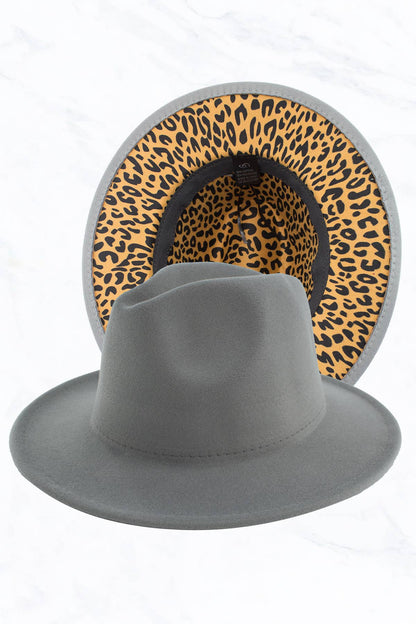Leopard Bottom Fedora