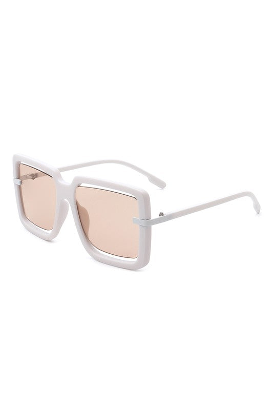 Oversize Square Large Cut-Out Fashion Sunglasses