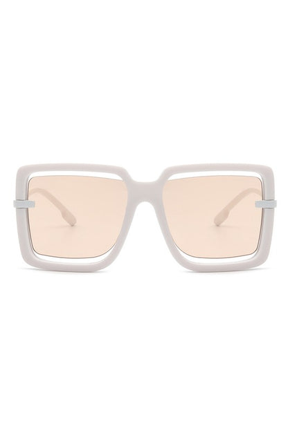 Oversize Square Large Cut-Out Fashion Sunglasses