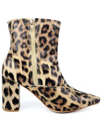 Pointed Toe Bootie with a Block Heel