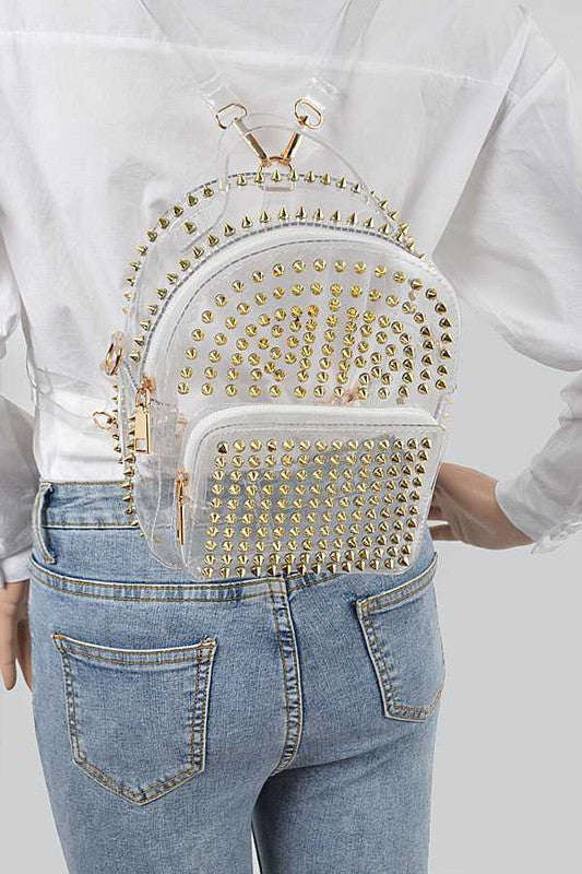 Clear Studded Iconic Backpack