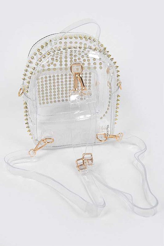 Clear Studded Iconic Backpack