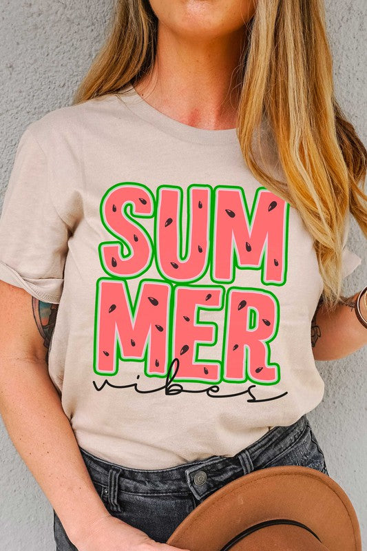 WATERMELON SUMMER VIBES GRAPHIC T-SHIRT