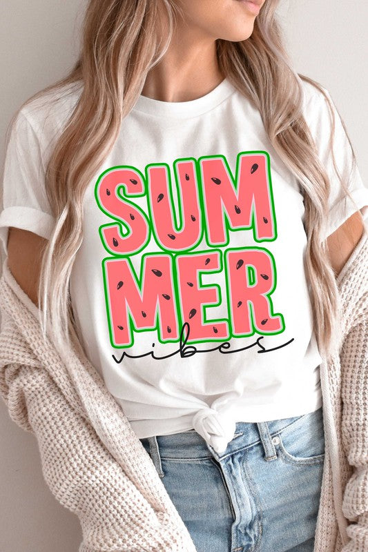 WATERMELON SUMMER VIBES GRAPHIC T-SHIRT