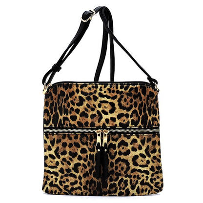 Leopard Zip Crossbody Bag