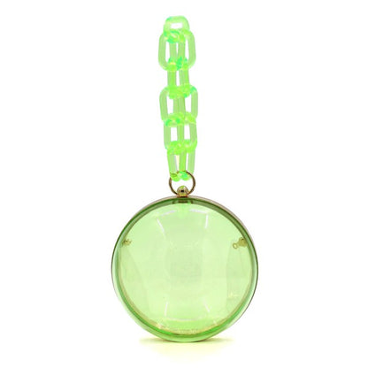 Acrylic Chain Handle See Thru Ball Crossbody Bag