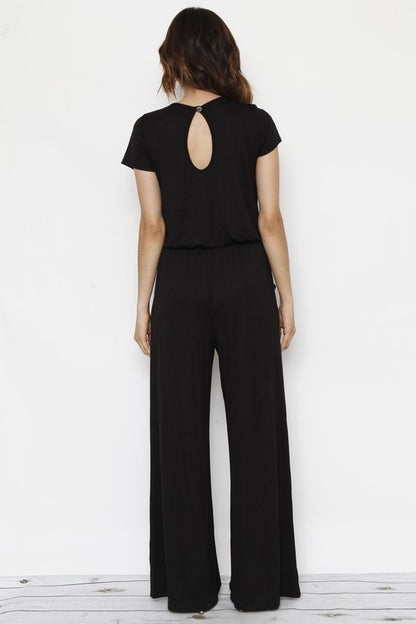 Short Sleeve Jumpsuit W/Pocket