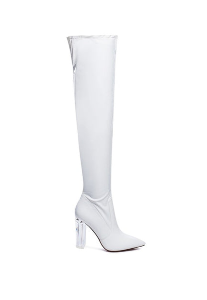 NOIRE THIGH HIGH LONG BOOTS IN PATENT