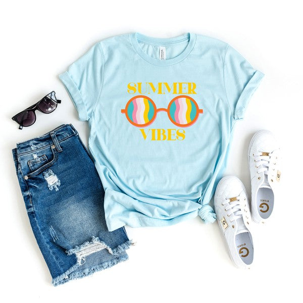 Summer Vibes Sunglasses Short Sleeve Graphic Tee