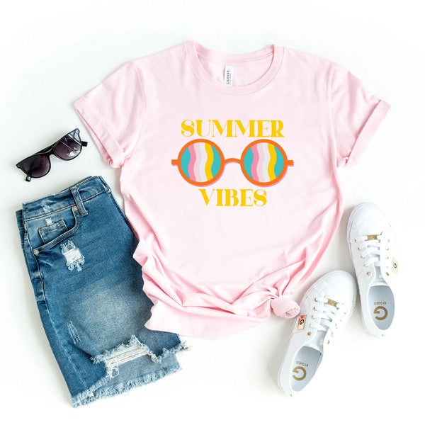 Summer Vibes Sunglasses Short Sleeve Graphic Tee