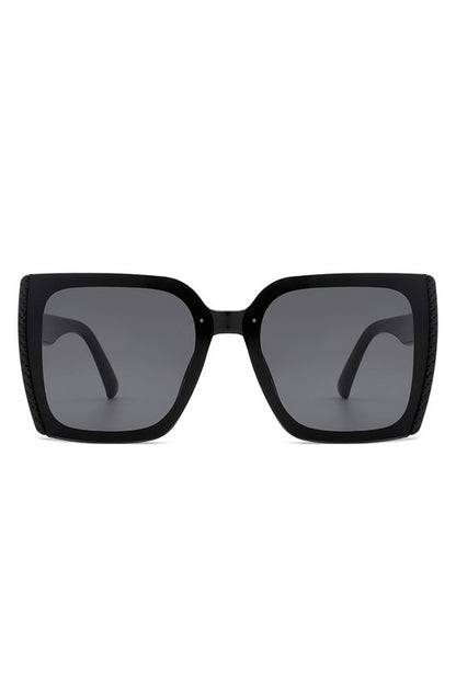 Square Flat Top Tinted Fashion Oversize Sunglasses