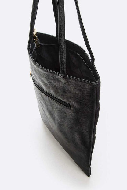 Pearl Accent Black Girl Pride Top Handle Bag