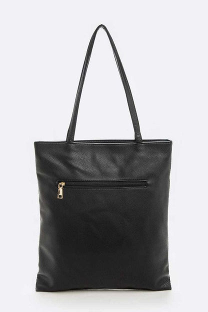 Pearl Accent Black Girl Pride Top Handle Bag