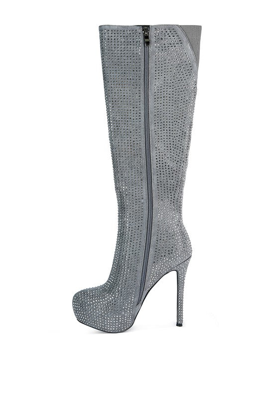 Nebula Diamante Stiletto Calf Boots