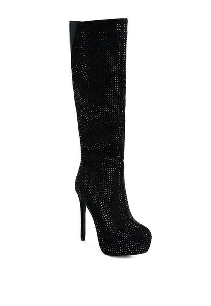 Nebula Diamante Stiletto Calf Boots