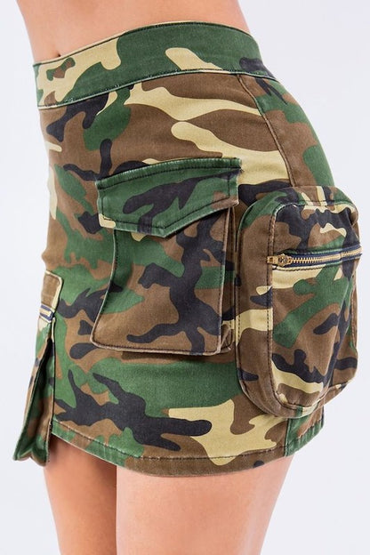 Combat Cargo Denim Skirt