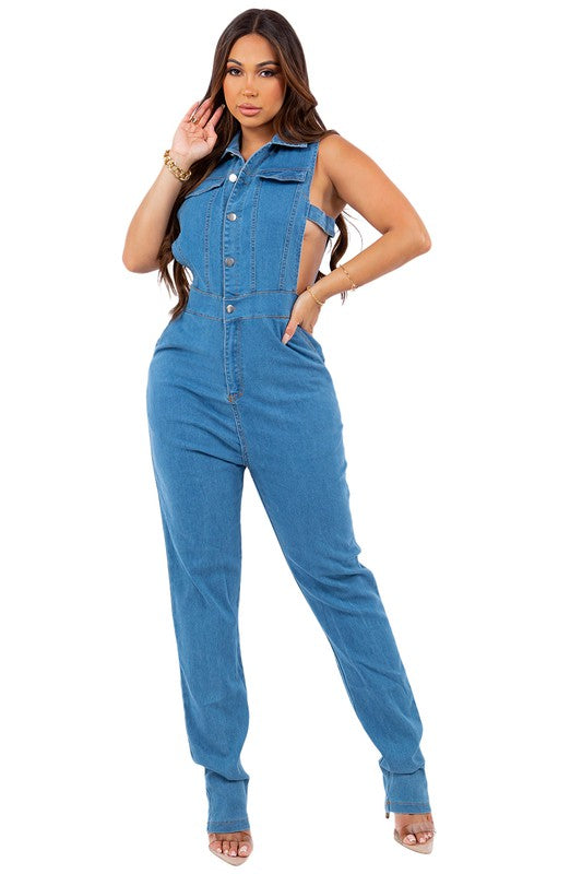 SEXY DENIM JUMPSUIT