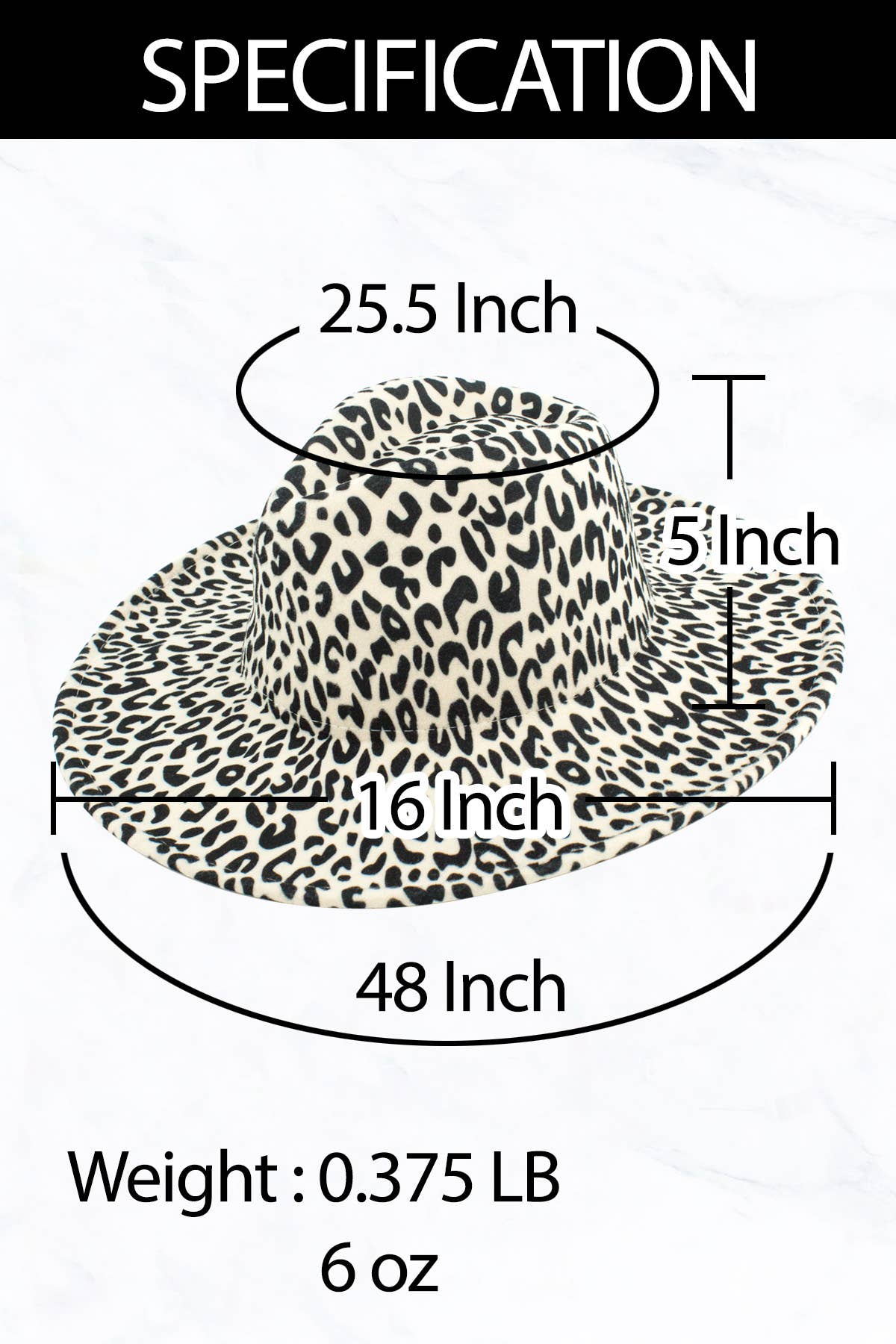 Wide Brim Peach Heart Leopard  Fedora Hat