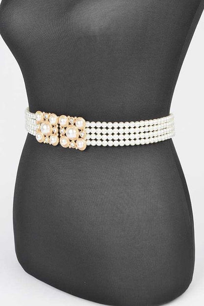 Faux Pearl Classy Elastic Belt