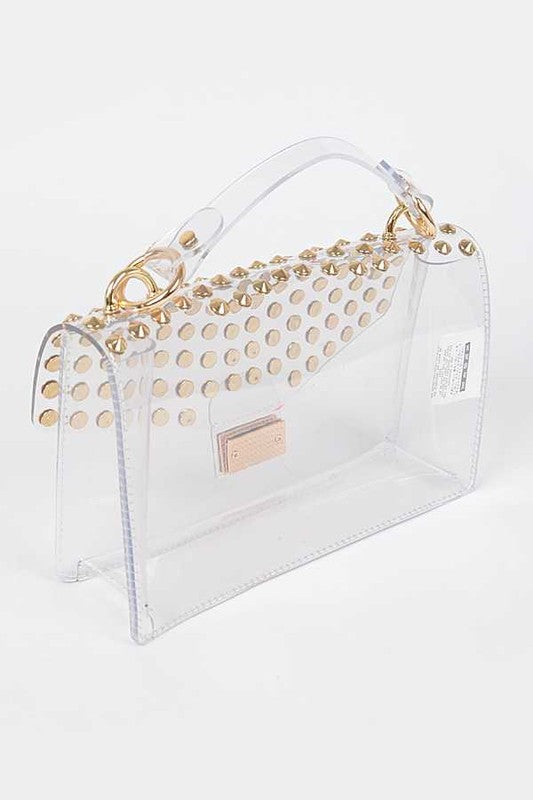 Studded Iconic Clear Swing Bag