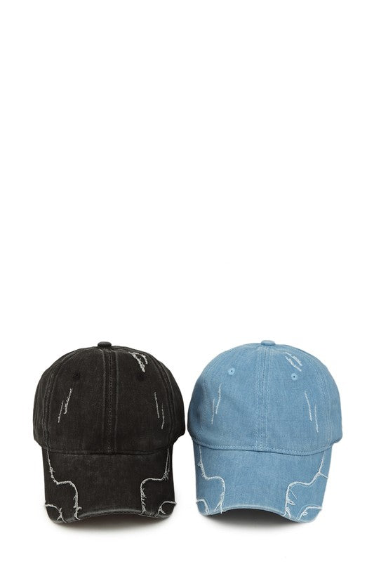 Vintage Denim Ripped Baseball Cap