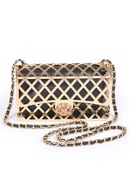 2 In 1 Metal Cage Iconic Shoulder Bag