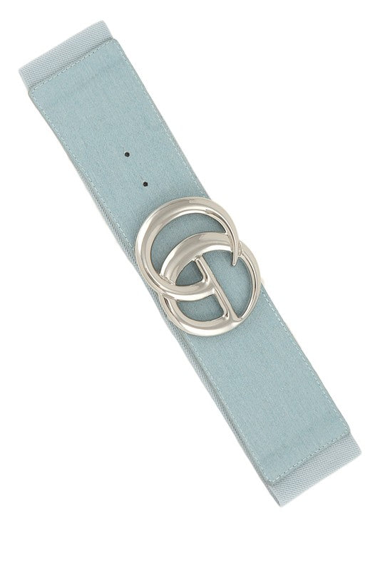 Denim Elastic Belt with GO Buckle