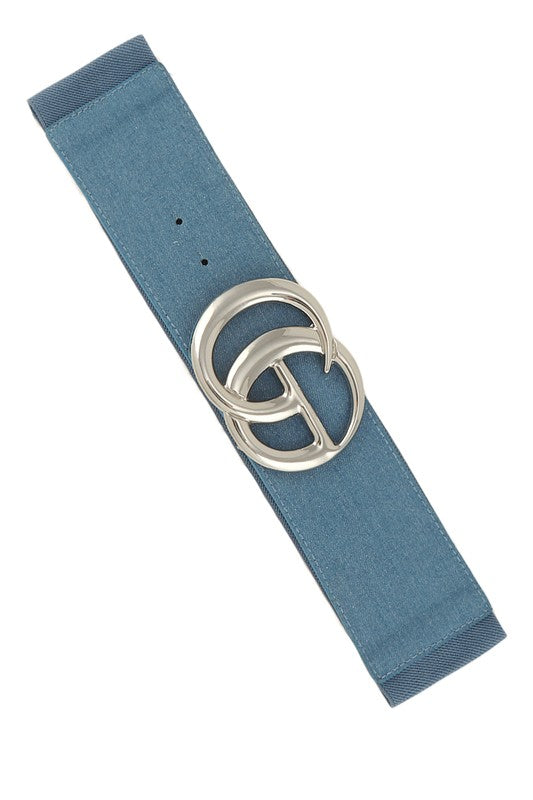 Denim Elastic Belt with GO Buckle