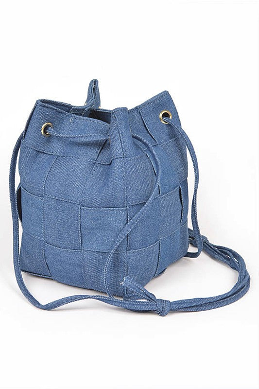 Weaved Denim Crossbody Bag