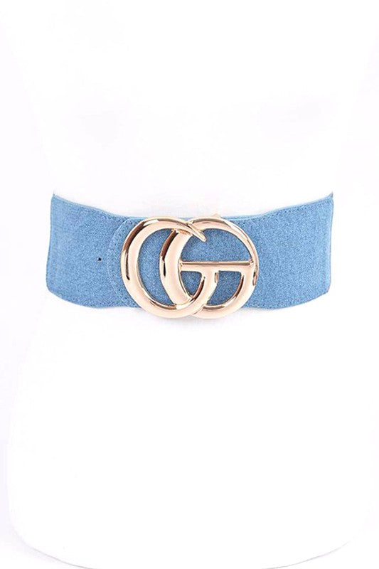 CG Buckle Denim Elastic Belt