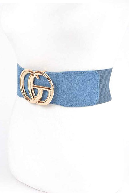 CG Buckle Denim Elastic Belt