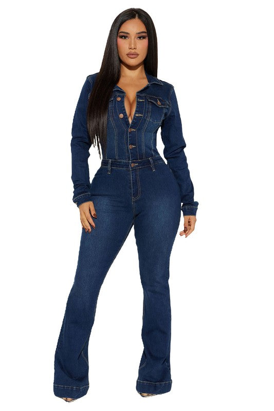 WOMEN DENIM SEXY JUMPSUIT