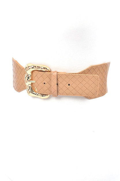 Braided Texture Faux Leather Elastic Belt